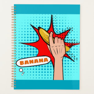 Agenda Banana em Estilo de Quadrinhos de Arte Pop Retrô