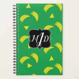 Agenda Bananas-Bonitas Mão Desenhada Padrão Amarelo Verde