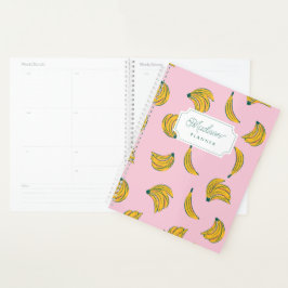 Agenda Bananas legal a rosa com monograma