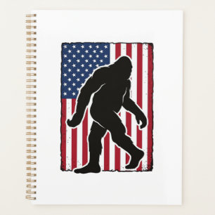 Agenda Bandeira Americana Vintage Silhueta de Pé Grande V