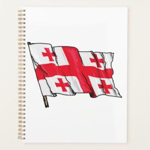 Agenda Bandeira da Geórgia Ondulante Vermelha e Branca co