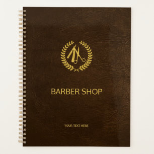 Agenda Barbeiro de luxo compre couro castanho