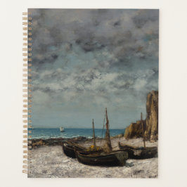 Agenda Barcos em praia, Etretat - Gustave Courbet