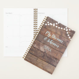 Agenda Barnwood Luz Aqua Dia Russo Personalizado