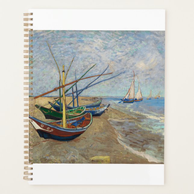 Agenda Barras de pesca na praia em Saintes Maries 1888 (Frente)