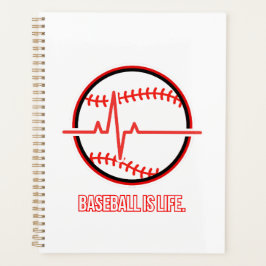 Agenda Baseball is Life Heartbeat Pulse Graphic