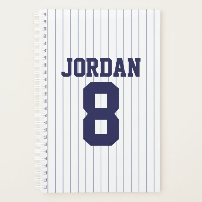 Agenda Baseball Jersey com nome e número personalizados (Frente)