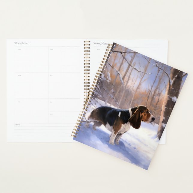 Agenda Basset Hound Deixe-O Neve Natal (Exibição)