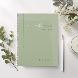 Agenda Basta Planos de Casamento Chic Sage Green ID1046