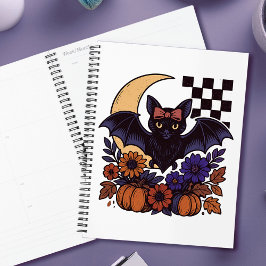 Agenda Bat De Halloween Com Estética Gótica Da Lua