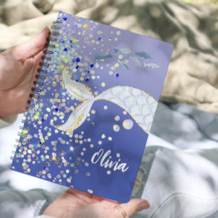 Agenda Bateria De Sereia Com Glitter Whimsical Sob O Mar