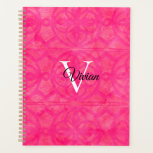 Agenda Batik Elegante, Cor-de-Rosa Brilhante, Planeador d