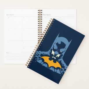 Agenda Batman Quebrado Com Logótipo Dourado