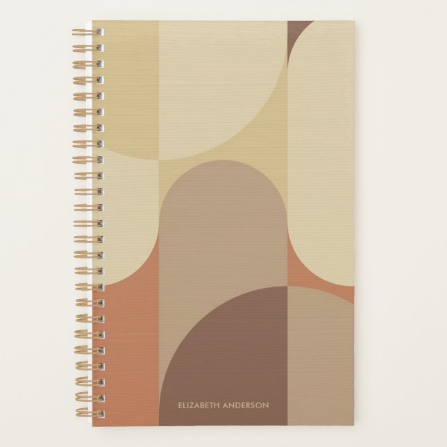Agenda Bauhaus Terracotta Beige Abstract Personalized (Frente)