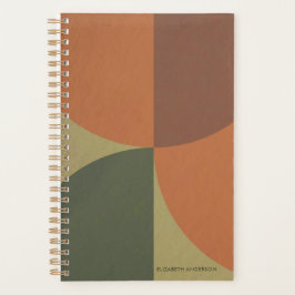 Agenda Bauhaus Terracotta Green Abstract Personalized