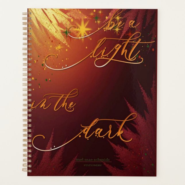 Agenda Be A Light Red-Gold Mel Mae Schmidt Stationery (Frente)
