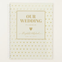 BE ORGANIZED WEDDING PLANNER - DOURADO Hearts Cust
