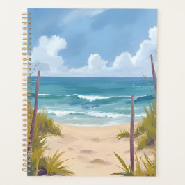 Agenda Beach Path | Ocean Watercolor Coastal Painted