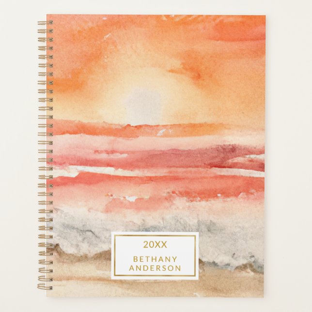 Agenda Beach Sunset Boho Watercolor (Frente)