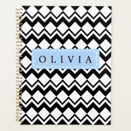 Agenda Beautiful Black & White Patterns Custom Name