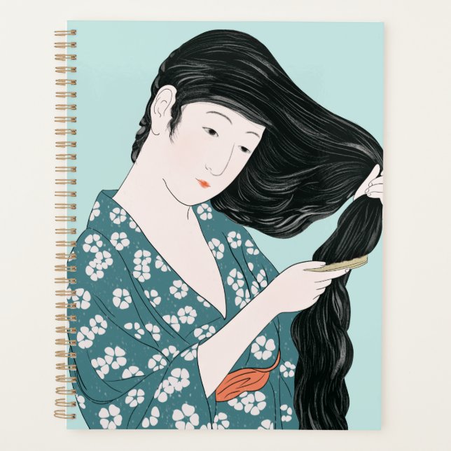 Agenda Beauty Combing the Hair 1920, de Hashiguchi Goyo (Frente)