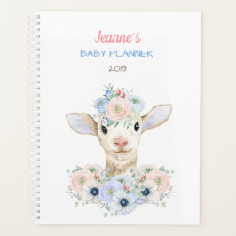 Agenda Bebê Cordeiro Rosa Azul Berçário País Fazenda