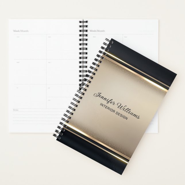 Agenda bege Elegante e preto (Exibição)