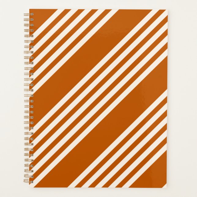 Agenda Beige and burnt orange five stripe pattern (Frente)