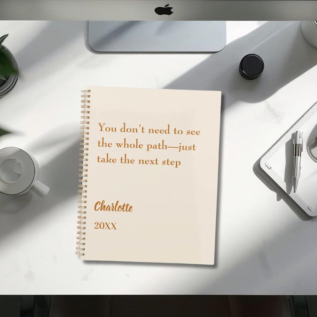 Agenda Beige cream inspirational goal quote 2026 (Criador carregado)