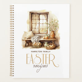 Agenda Beige da Páscoa de Nome da Família Personalizado