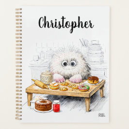 Agenda Beige em pó monstro de açúcar aconchegante arte