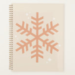 Agenda Beige Floco de Neve Natal<br><div class="desc">Ilustração de Natal - Floco de Neve - Beige Neutro / Impressão de Natal de Tones Terrestres.</div>