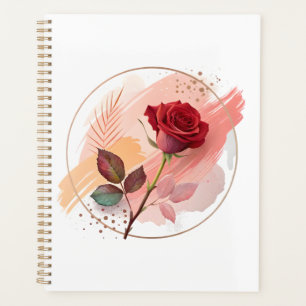 Agenda Beijo Eterno: Uma Rosa Moderna em Harmonia Abstrat