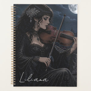 Agenda Bela Beleza Gótica Tocando Viola Personalizada