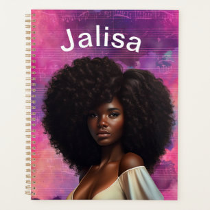 Agenda Bela Negra Cobrir Personalizável Noteboo