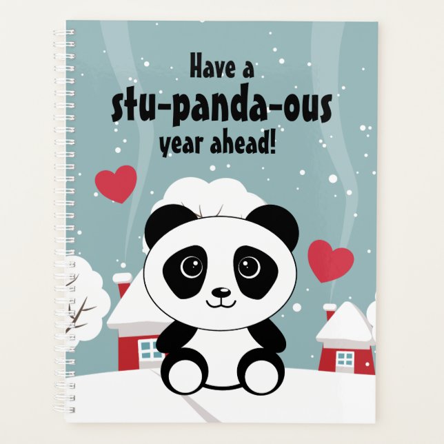 Agenda Bela Panda De Bebê Em Cinza De Inverno (Frente)