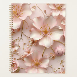 Agenda Bela Pastel Cor-de-Rosa Floral Blooms