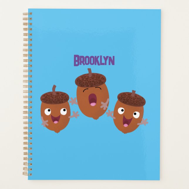 Agenda Belas bolotas felizes cantando cartoon para crianç (Frente)