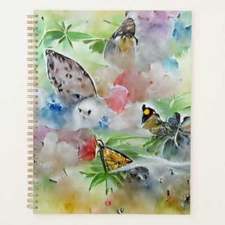 Agenda Belas Borboletas Aquarela Arte Gerada por IA