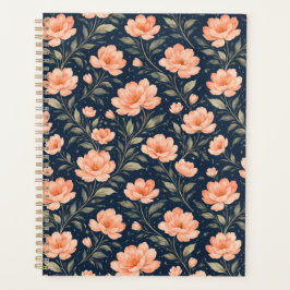 Agenda Belas Flores de Pessegueiro em Azul Marinho