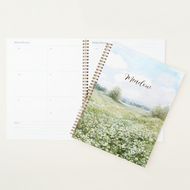 Agenda Belas Flores de Prado Verde Céu Azul (Exibição)