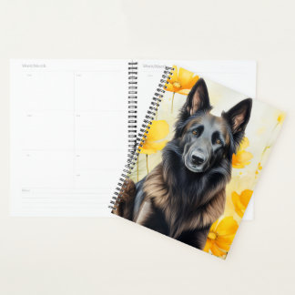 Agenda Belgian Tervuren Dog Lover and Poppies