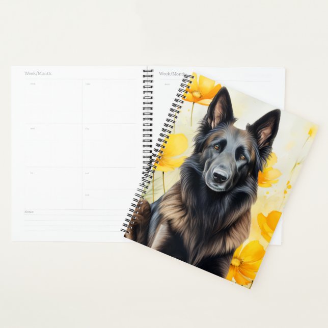 Agenda Belgian Tervuren Dog Lover and Poppies (Exibição)
