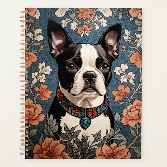 Agenda Belo Boston Terrier William Morris Inspirou (Frente)