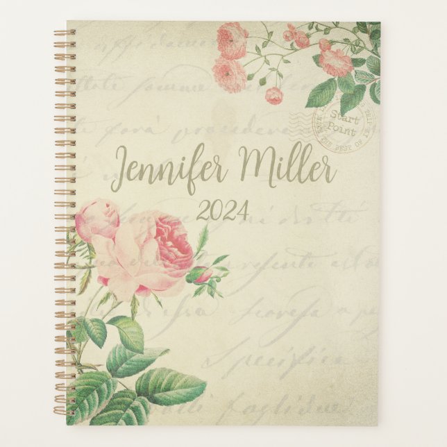 Agenda Belo e florescente rosa (Frente)