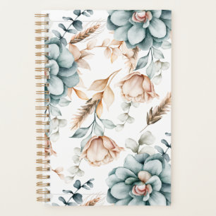 Agenda Belo padrão floral sem costura com vinheta