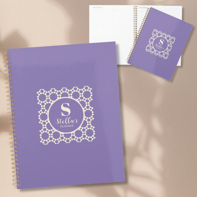 Agenda Belo padrão geométrico Simples e Personalizado (Criador carregado)