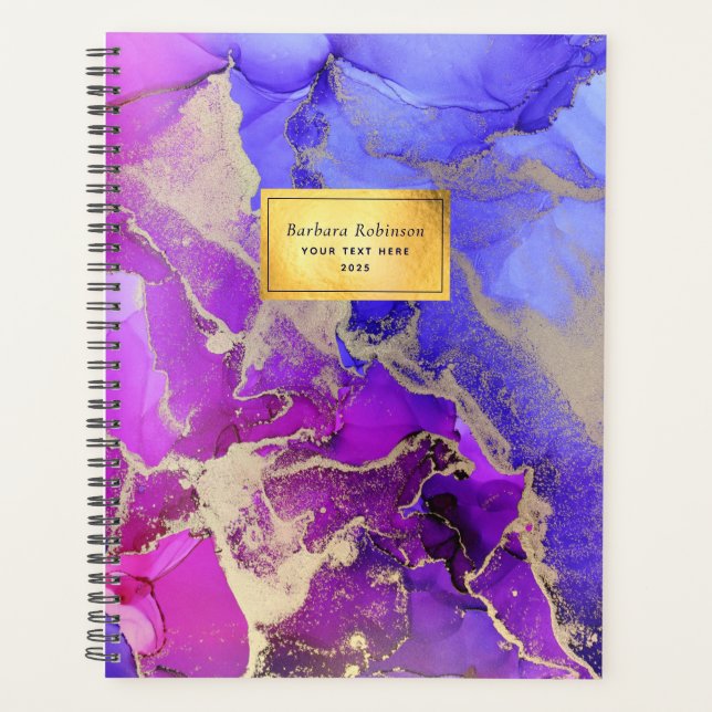 Agenda Belo Planner Dourado de Abstrato, rosa, (Frente)