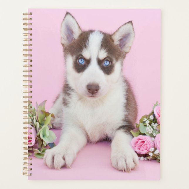 Agenda Belo Rouco Puppy com Rosas Rosa (Frente)