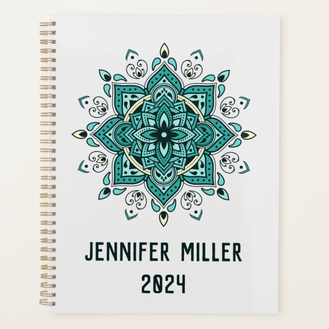 Agenda Belo Turquoise Mandala design (Frente)
